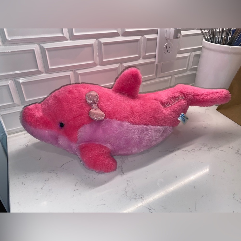 SeaWorld Dolphin Pink with Bow and embroidery